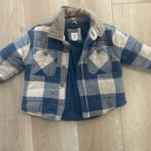GAP Blue and Tan Checkered Jacket